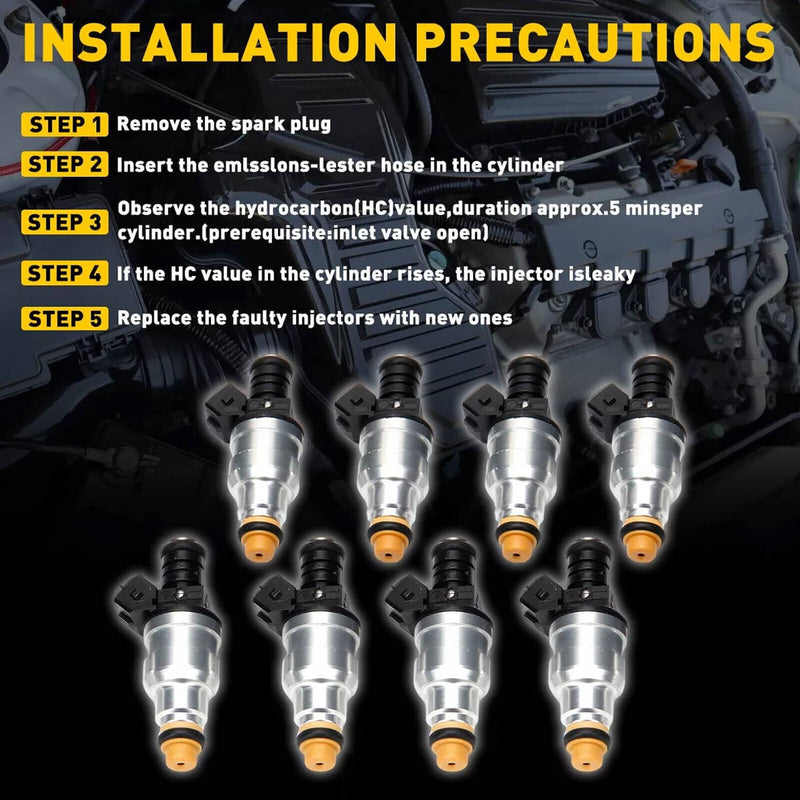 8PCS 42LB Fuel Injectors for GM LT1 LS1 LS6 Mustang SOHC DOHC V8 440cc EV1