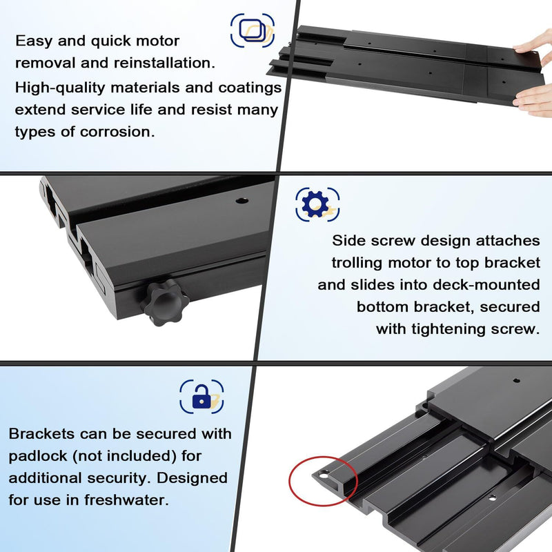1862014 MKA-42 Aluminum Quick Release Bracket for Minn Kota Trolling Motor Mount