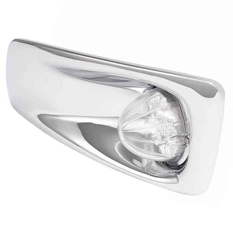 DURAFORCE Left LED Fog Light Lamp with Chrome Bezel Clear Lens for Kenworth T660 2007-2017