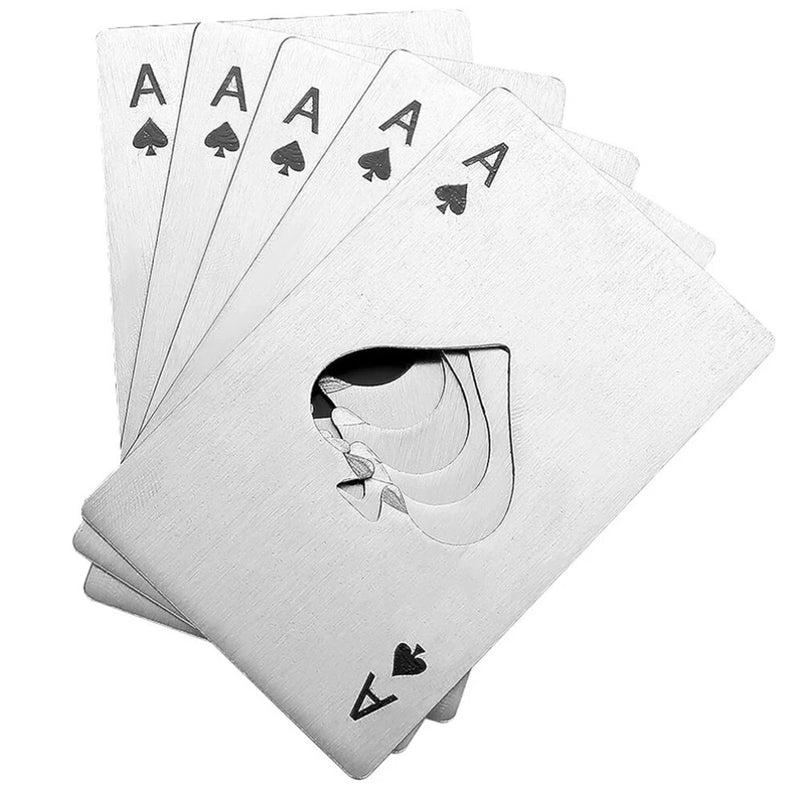 Credit Card Size Stainless Steel Bottle Opener for Casino Beer 5Pcs