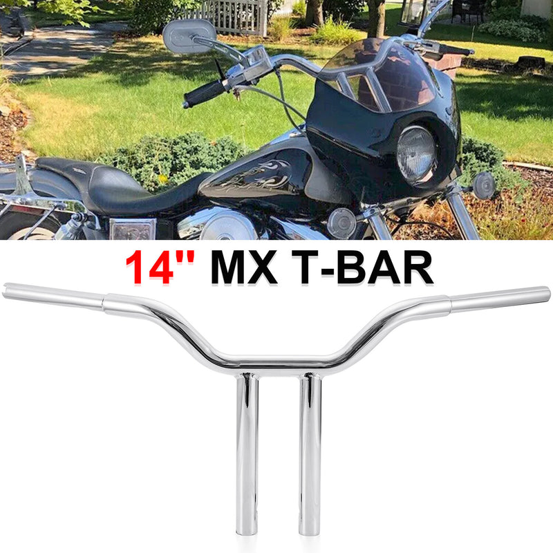 Chrome 14" MX-T Bars Handlebar for Harley Sportster XL Iron 883 1200 48 FLST