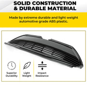 DURAFORCE Front Bumper Lower Grille Black for Toyota Corolla L LE XLE 2017-2019