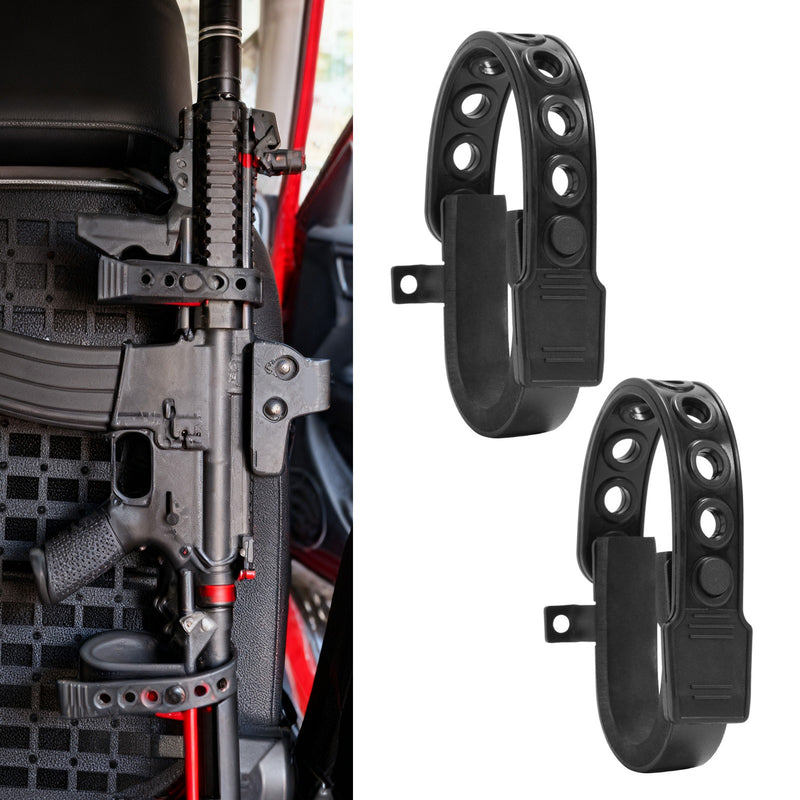 Powder Coated Rubber Gun Rack Straps for Seat Back MOLLE Mounting 2 Pack
