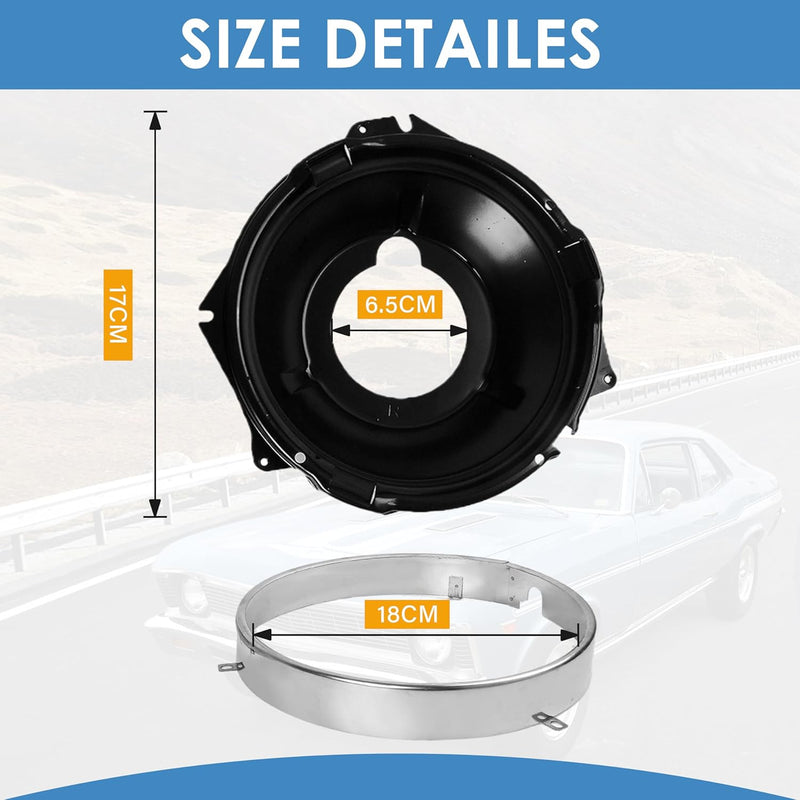 Headlamp Retaining Ring Mounting Bucket Kit for Camaro Nova w/ Hardware 28pcs
