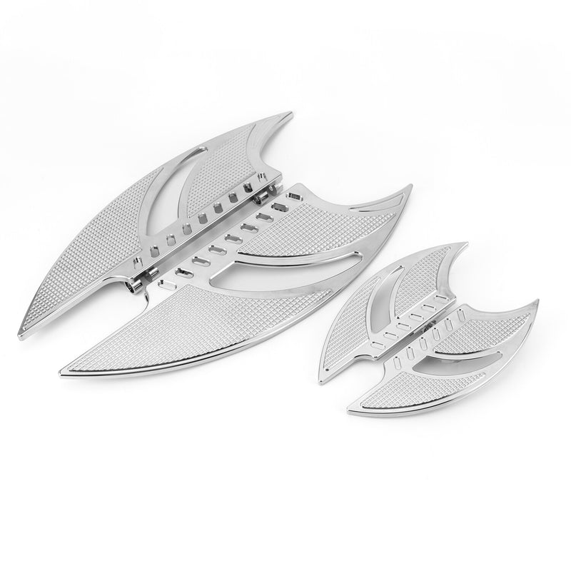 Chrome Front Rear Floorboard Footboards for Harley Touring Street Glide Softail