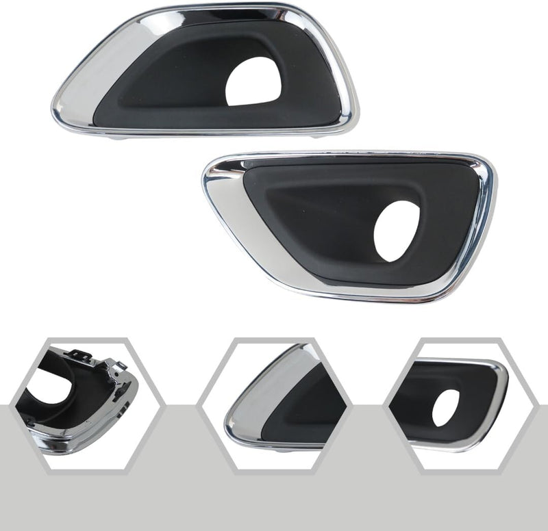 1 Pair Fog Light Lamp Bezel Bumper Trim Cover for Jeep Grand Cherokee 2014-16