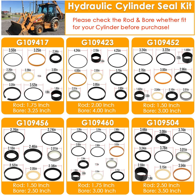 Hydraulic Cylinder Seal Kit for Case 580E 580SE 580SD Backhoe Whole Machine