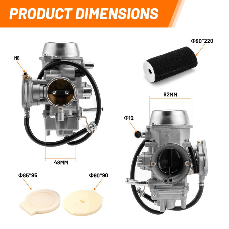 Carburetor Kit with Air Filter for Yamaha Grizzly 660 YFM660 4x4 02-06