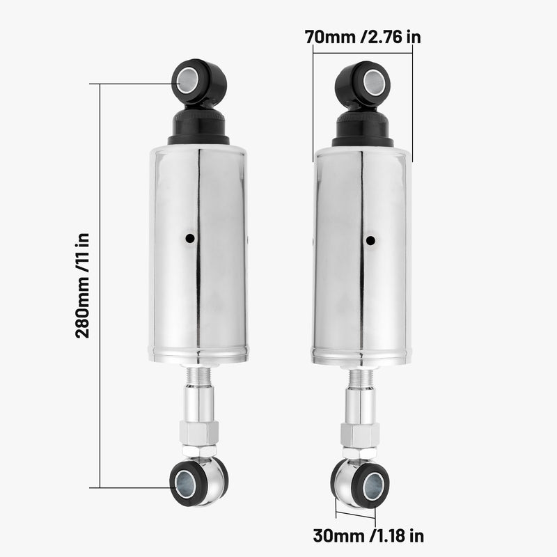 Chrome Adjustable Lowering Shocks for Harley Softail FXST FLST Heritage 89-99