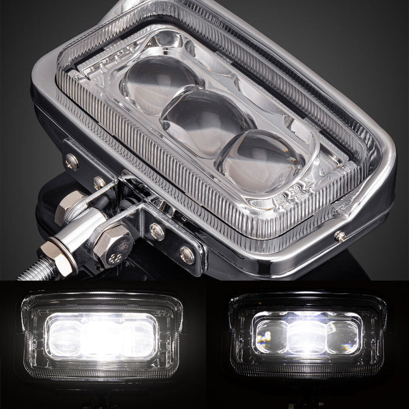 Universal 10mm Front Motorcycle Square Headlight for Harley Honda Suzuki Chopper
