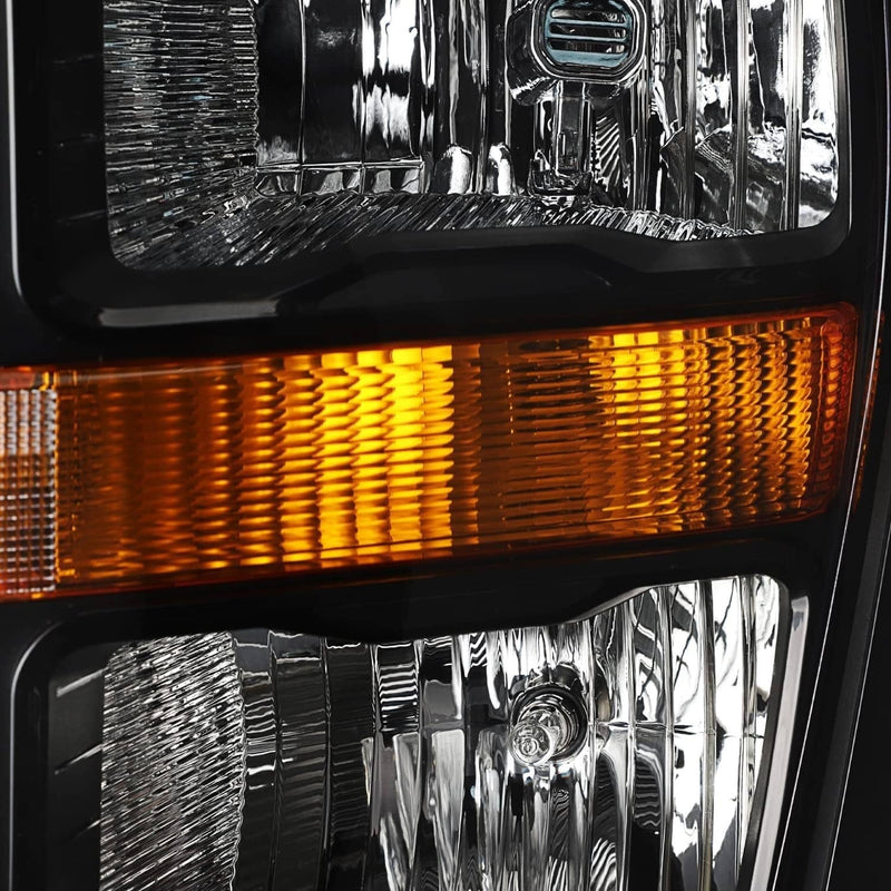 Headlights Halogen Black Pair for Ford F150 2021 2022 2023 Left Right Headlamps
