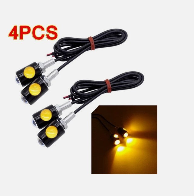 Universal Motorcycle Mini LED Turn Signals Indicator Amber Blinker Light 4X