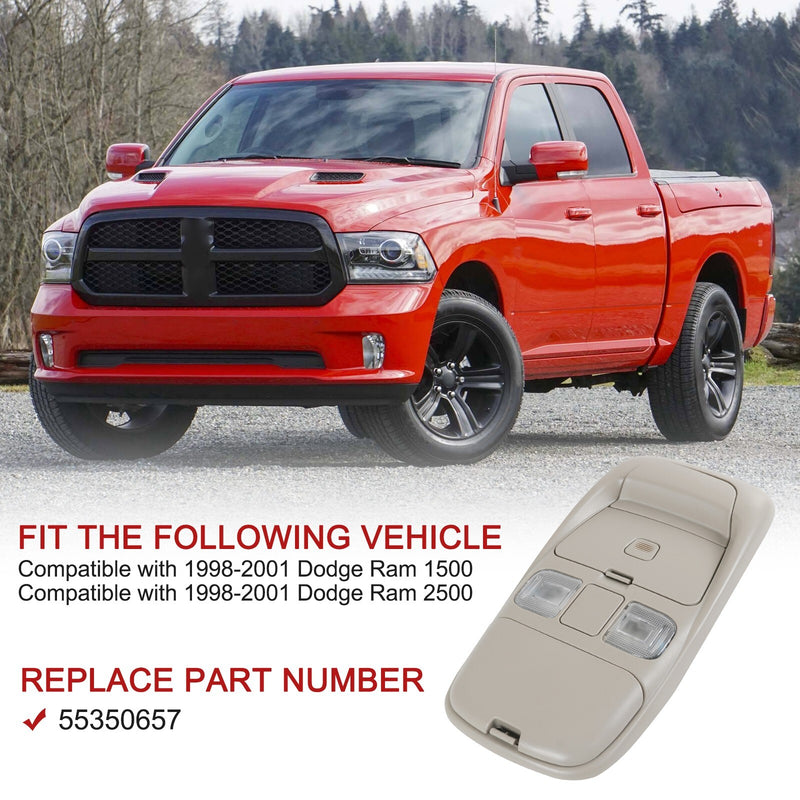 55350657 Overhead Console Dome Light Storage for Dodge Ram 1500 2500 1998-2001