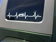 DURAFORCE EKG Heartbeat Vinyl Sticker For Jeep JK JL Unlimited Rubicon Sahara 22.5 x 4 Inch
