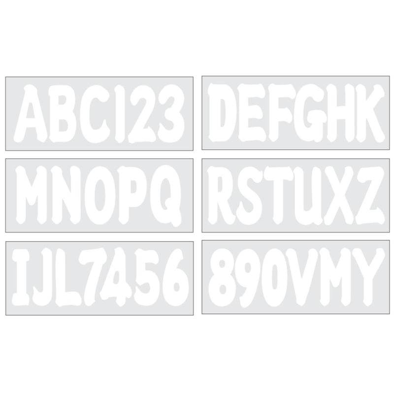 DURAFORCE Marine Boat White Sticker Decal A-Z Letters And 0-9 Numbers 3" 4 Sets