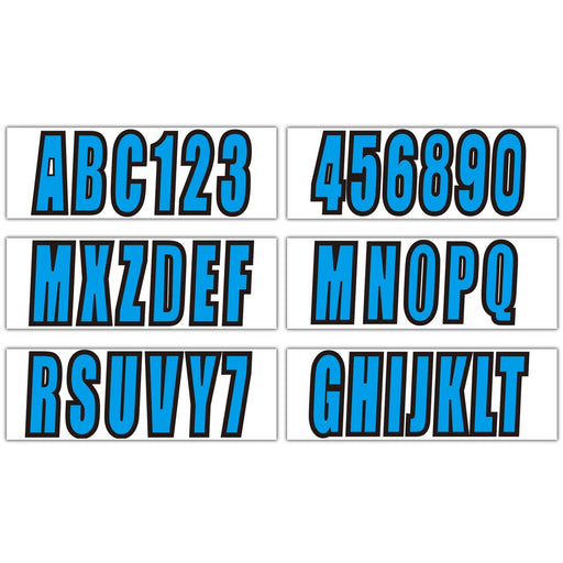 DURAFORCE Custom Boat Registration Numbers Decal Sticker Blue 4 Sets A-Z 4 Sets 0-9