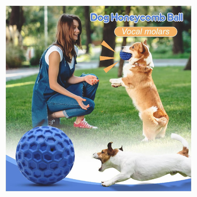 Squeaky Dog Toys for Aggressive Chewers Indestructible Balls Blue