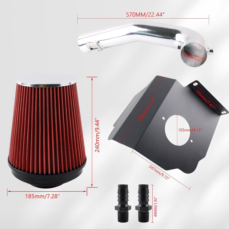 Cold Air Intake System w/ Filter Shield for Chevy GMC 1500 5.3L 6.2L 14-18