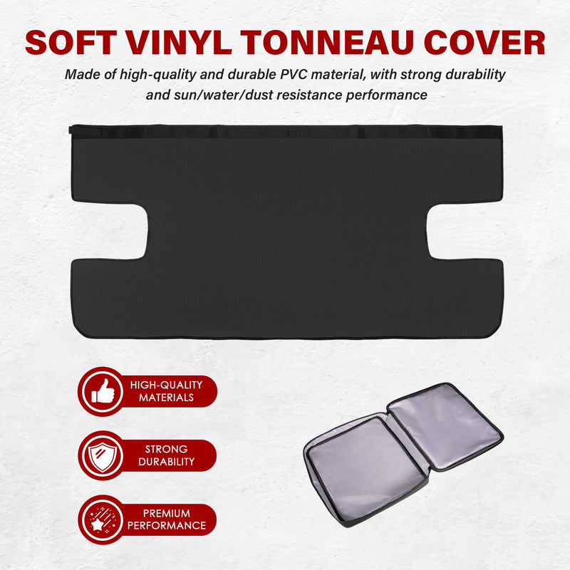 Soft Vinyl Tonneau Cover 4-Door Rear Trunk Sunshade for Jeep Wrangler JLU 2018+