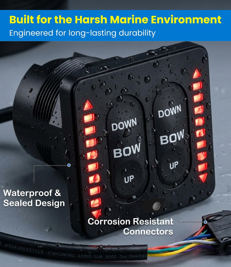 15270-001 LED Indicator Tactile Switch for Lenco Single Actuator Trim Tab 12/24V