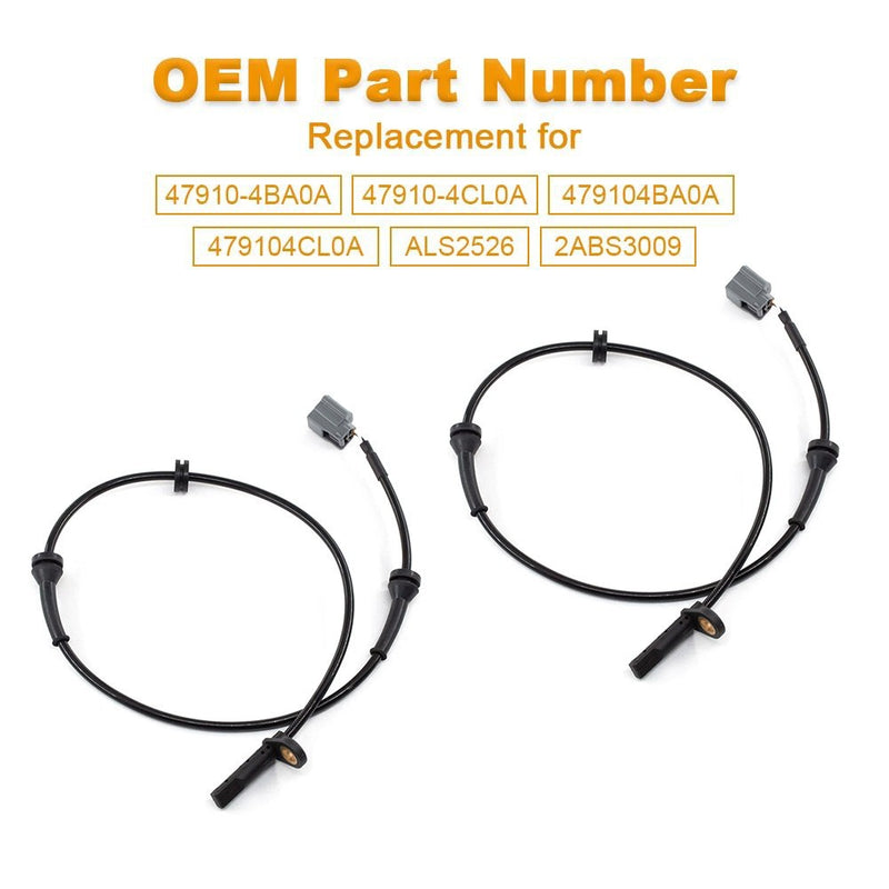 2Pcs ABS Wheel Speed Sensor for Nissan Rogue 2014-2020 Front Driver Passenger