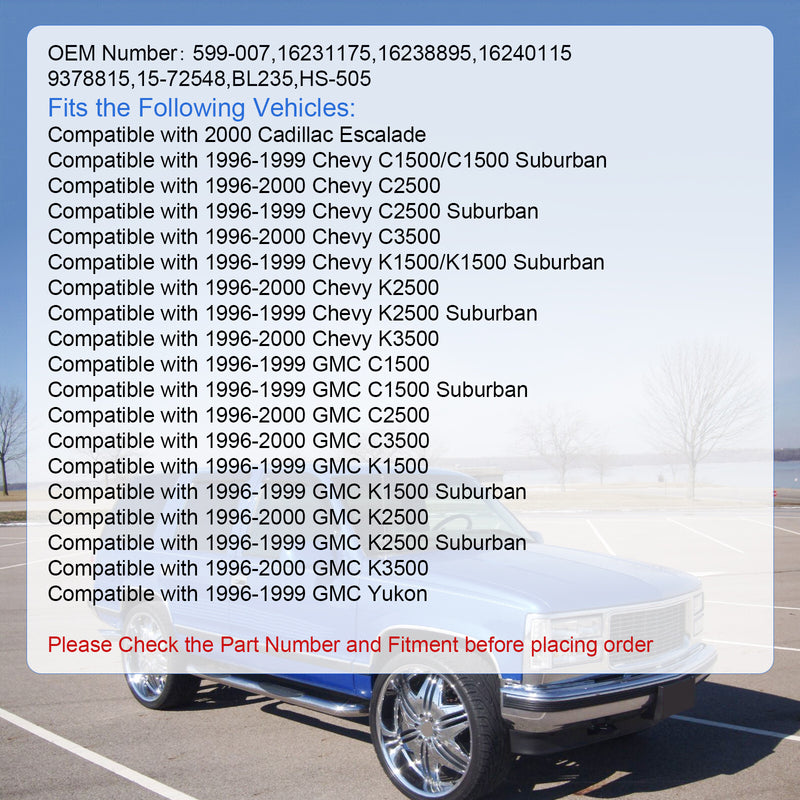 A/C Heater Climate Control Switch for Chevy GMC C1500 C3500 K1500 K3500