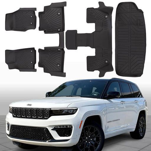 DURAFORCE Floor Mats for Jeep Grand Cherokee L 2021-2025 TPE All Weather Cargo Liners