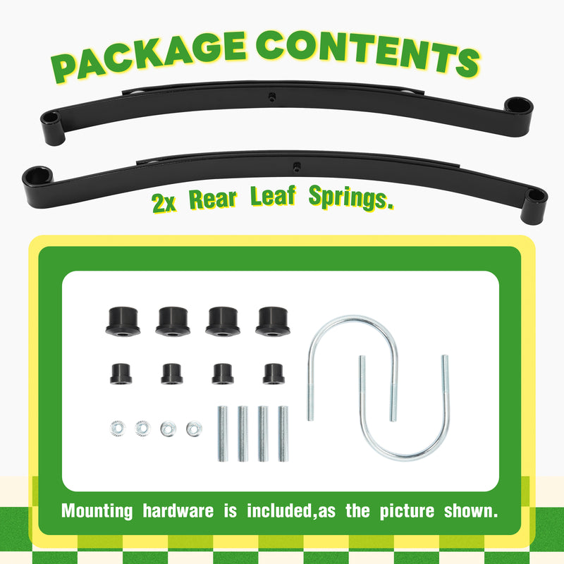 Rear 2 Leaf Spring Kit W/Bushing & Sleeves for Golf Carts EZGO RXV 2008-UP