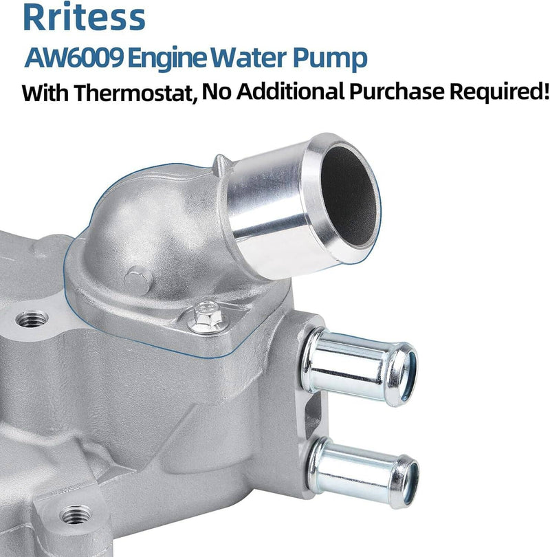 Water Pump with Thermostat for Chevy GMC Vortec 4.8L 5.3L 6.0L 6.2L 2007-2016