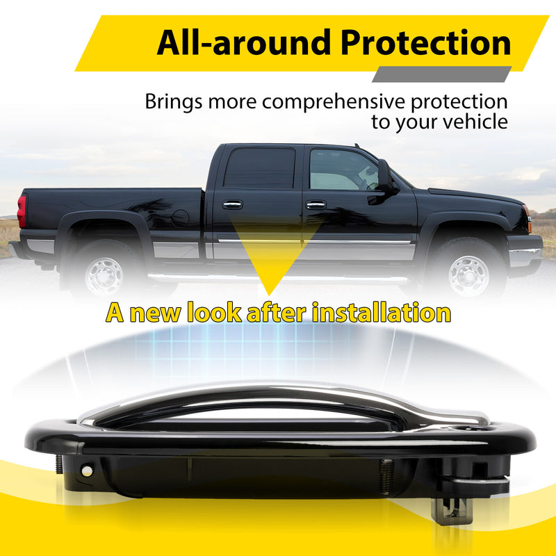 4X Outer Door Handles for Chevy Silverado for GMC Sierra for Cadillac 1999-2006