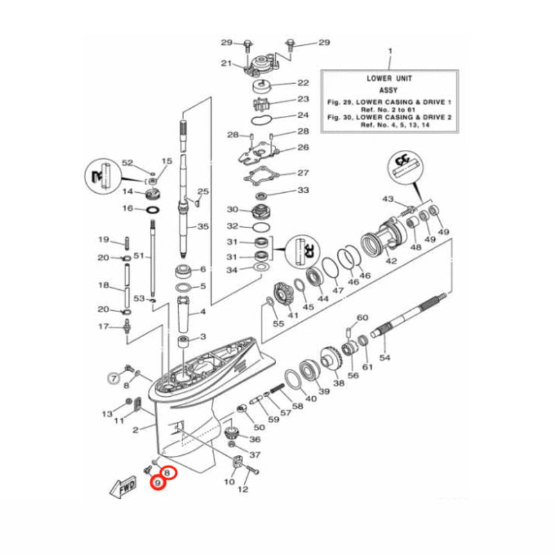 90340-08002-00 688-45341 Straight Screw Plug Kit for Yamaha Outboard 9.9-300HP