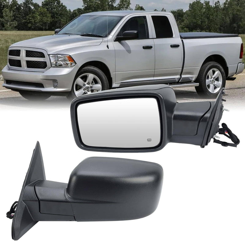 Mirror Left Driver Manual Fold Heated Temp Sensor for Dodge Ram 1500 2013-19
