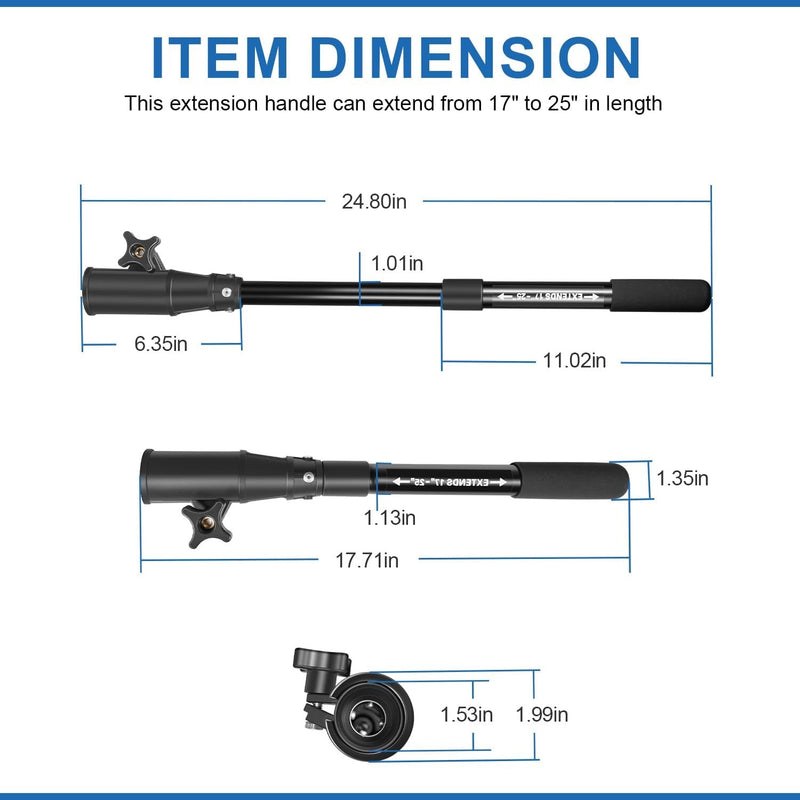1854107 Trolling Motor Telescoping Extension Handle MKA-43 Extends 17" to 25