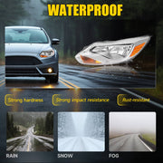 DURAFORCE Clear Lens Halogen Left Driver Side Headlight for Ford Focus 2012-2014 W/Bulb