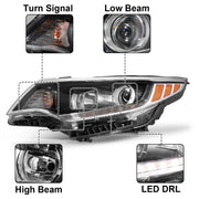 DURAFORCE LED DRL Headlights w/ Bulbs Headlamps Left & Right for 2016-2018 for Kia Optima