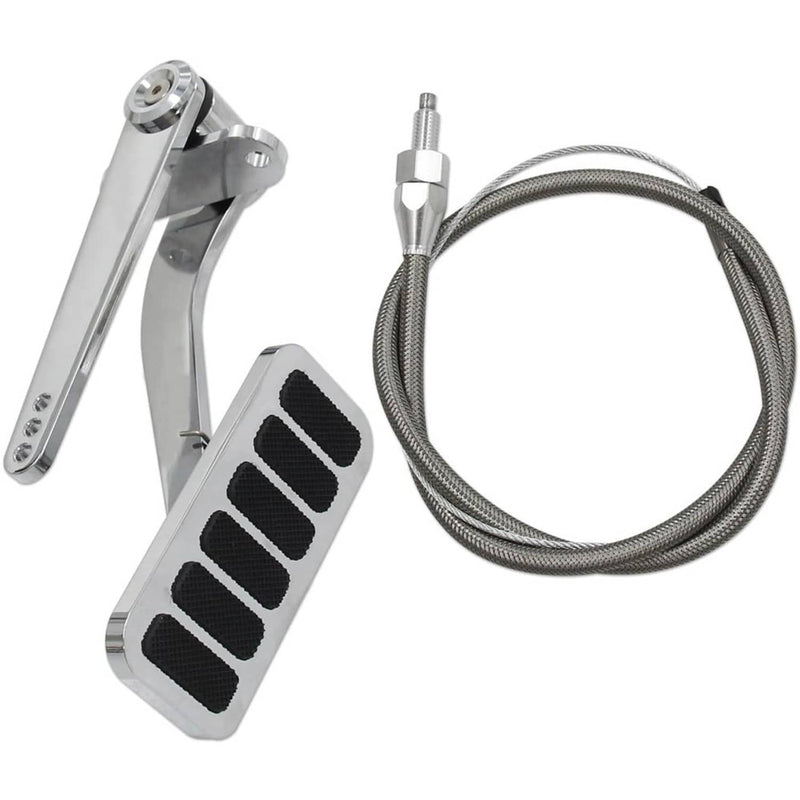Universal Street Hot Rod Aluminum Gas Pedal & 24" SS Throttle Cable & Spring Kit