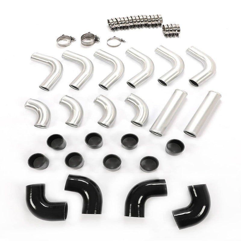3" Turbo Intercooler Elbow Pipe Kit Silicone Hose Clamp Aluminum Universal