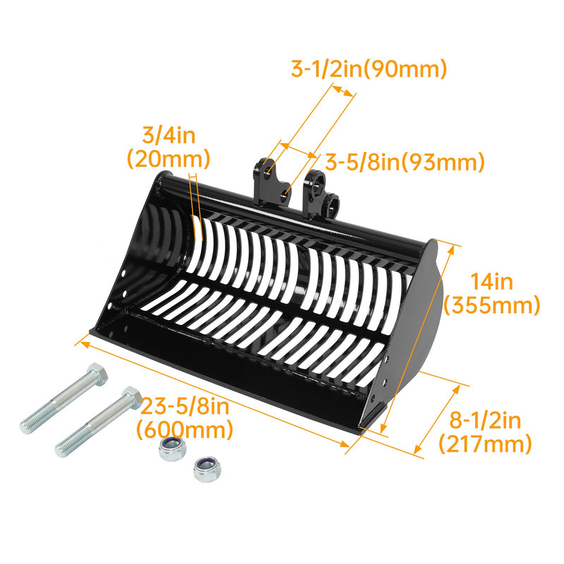 600mm Mud Bucket Screening Skeleton Attachment for Mini Excavator Digger