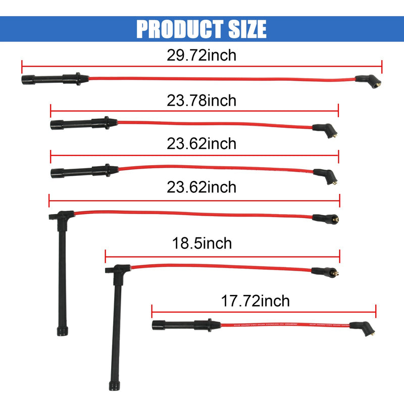 671-6197 Spark Plug Wire Set for Nissan Frontier Denso 1999-2001