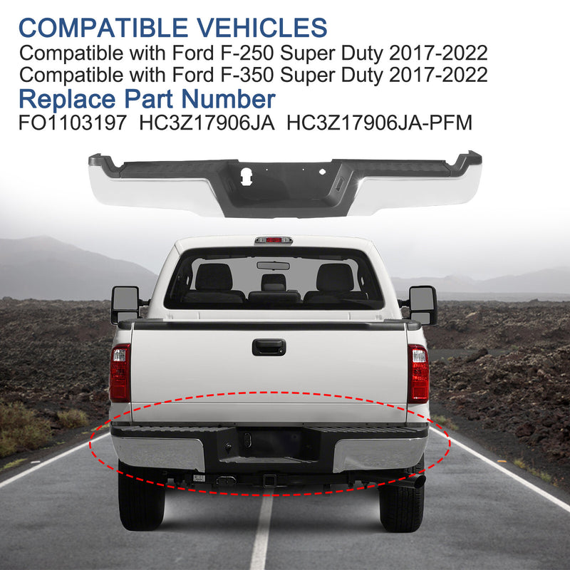Rear Step Bumper Assembly for Ford F-250 F-350 Super Duty 17-22 W/O Park Sensor