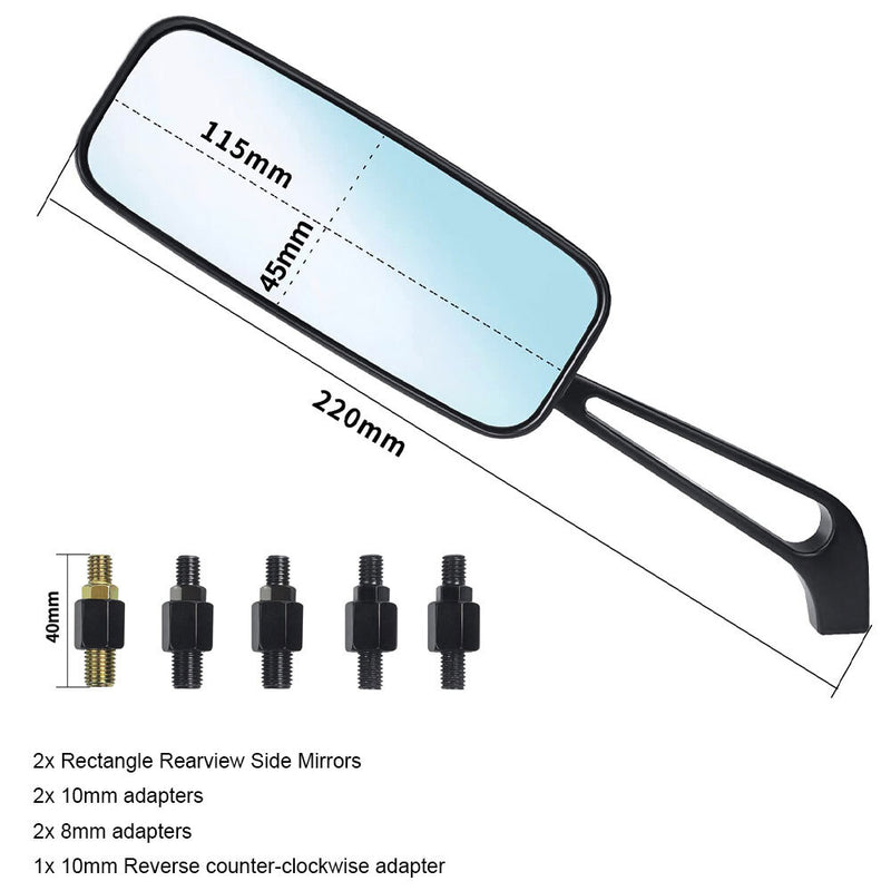 Black Motorcycle Mirrors for Harley Touring Road King Street Glide Softail Dyna