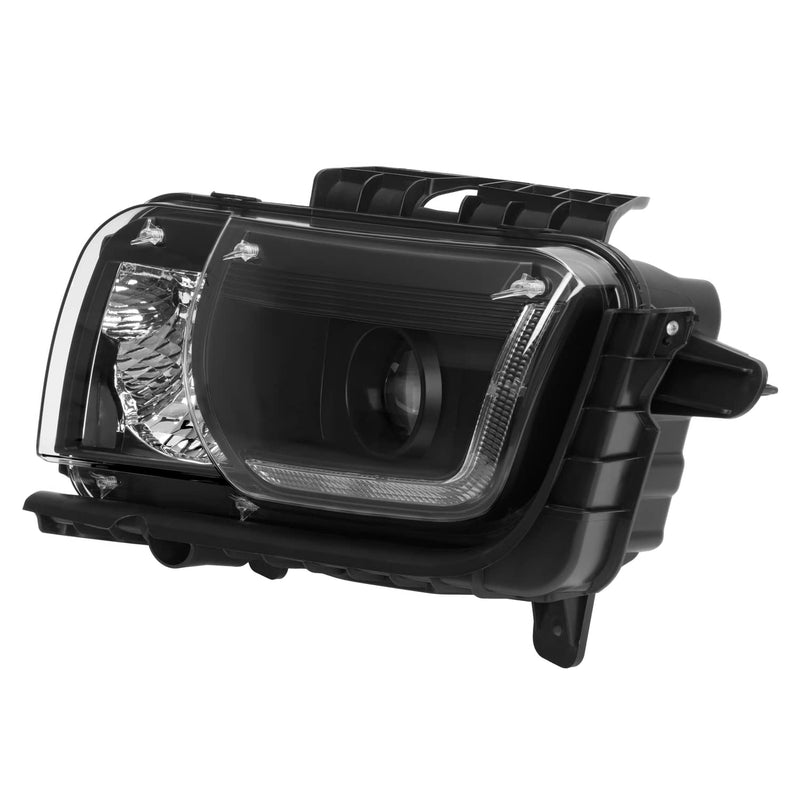 DURAFORCE LED Tube Projector Headlights Headlamp Black for Chevrolet Camaro 2010-2013 Pair