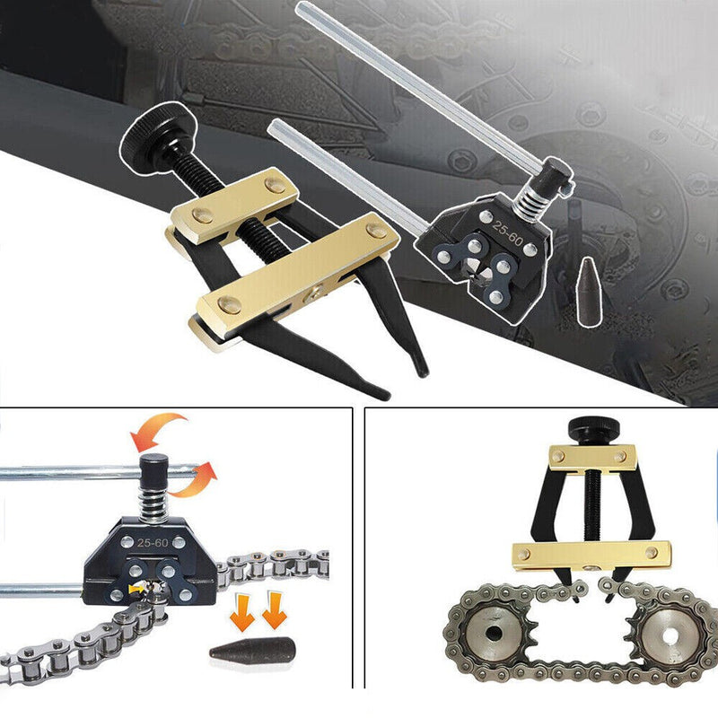 25-60 Chain Detacher Breaker Roller Chain Tool Kit for Motorcycle Go-Kart ATV