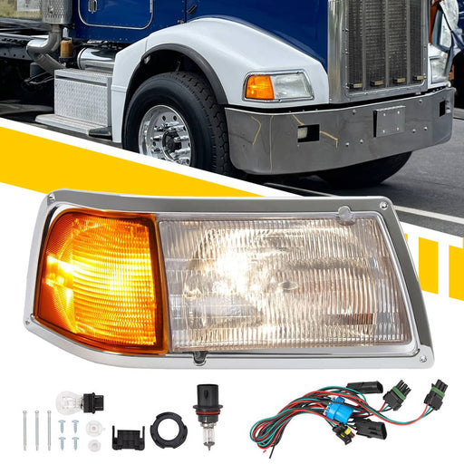 DURAFORCE Headlight Corner Light Wire Harness Bulb for Peterbilt 375 385 Passenger Side