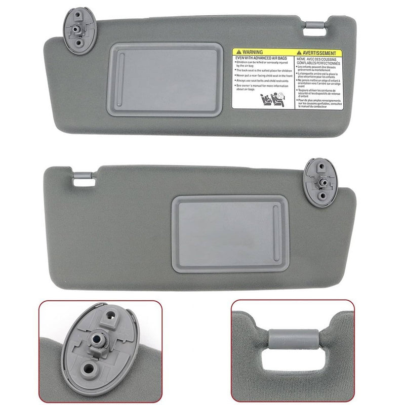 Sun Visor Pair LH Driver RH Passenger for Toyota Tacoma 2005-2015 Gray