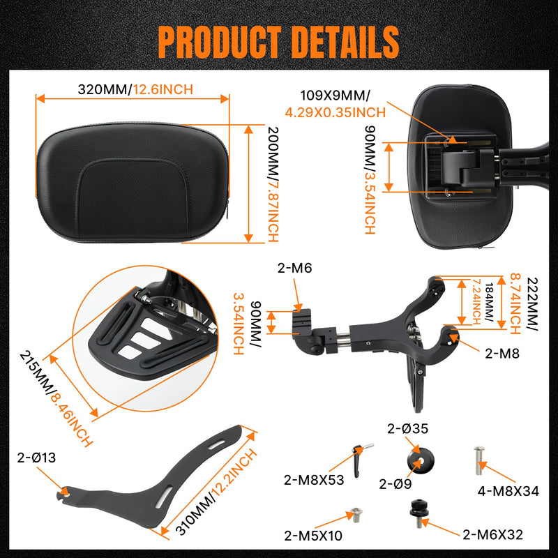 Multi-Purpose Backrest Sissy Bar for Honda Rebel 1100 CM 1100 DCT 21+