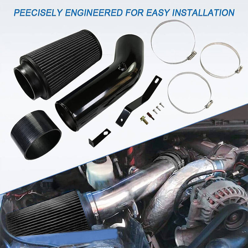 Black Cold Air Intake Tube Filter for Ford F250 F350 F450 7.3L Diesel