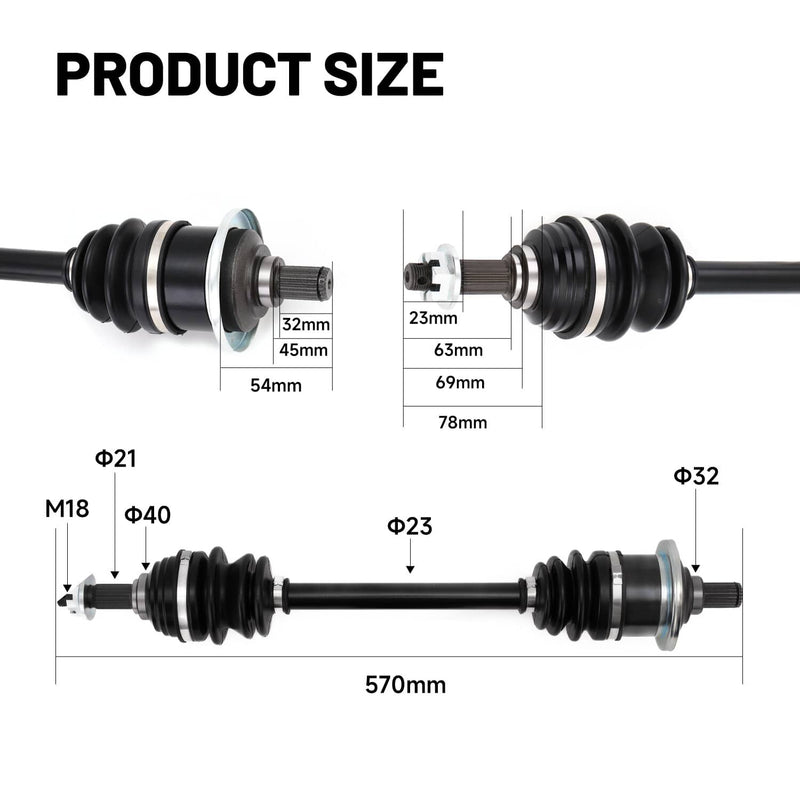 Front Right Complete CV Joint Axle Pair for Arctic Cat 400 FIS 2002-2004