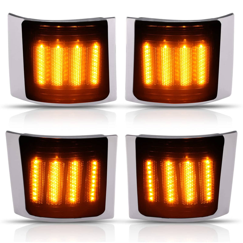 DURAFORCE Smoke Sequential LED Corner Marker Lights for Chevy C/K 1500 2500 1994-1999 4PC