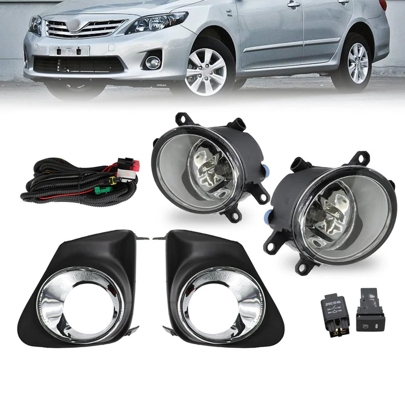 DURAFORCE For 2011 2012 2013 Toyota Corolla Bumper Chrome Driving Fog Lights Lamps Pair